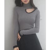グレー | フロントオープンハイネックニットプルオーバー | SAISON DE PAPILLON