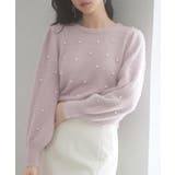 ピンク | パール付きシャギー素材ニットプルオーバー | SAISON DE PAPILLON