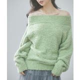 グリーン | 2wayネックチュールテープニットプルオーバー | SAISON DE PAPILLON