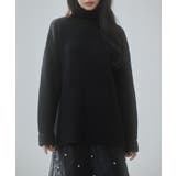 ブラック | 体型カバーハイネックニットプルオーバー | SAISON DE PAPILLON