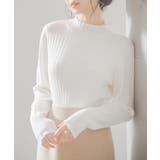 オフホワイト | 太めリブ編みプチハイネックニットプルオーバー | SAISON DE PAPILLON