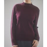 ワイン | 太めリブ編みプチハイネックニットプルオーバー | SAISON DE PAPILLON