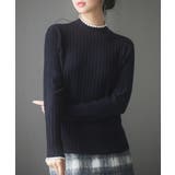 ブラック | 太めリブ編みプチハイネックニットプルオーバー | SAISON DE PAPILLON