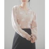 フラワーモチーフ裏起毛ニットプルオーバー | SAISON DE PAPILLON | 詳細画像3