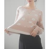 フラワーモチーフ裏起毛ニットプルオーバー | SAISON DE PAPILLON | 詳細画像9