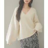 アイボリー | 深めVネックドロップショルダーニットプルオーバー | SAISON DE PAPILLON 