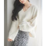 深めVネックドロップショルダーニットプルオーバー | SAISON DE PAPILLON  | 詳細画像31 