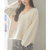 深めVネックドロップショルダーニットプルオーバー | SAISON DE PAPILLON  | 詳細画像23 