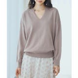 モカ | キーネックドロップショルダーニット | SAISON DE PAPILLON