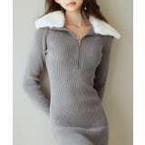 ファー襟付き2wayニットワンピース | SAISON DE PAPILLON  | 詳細画像11 