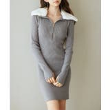 ファー襟付き2wayニットワンピース | SAISON DE PAPILLON  | 詳細画像3 