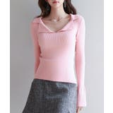 リブ編みポロネックニットプルオーバー | SAISON DE PAPILLON | 詳細画像3