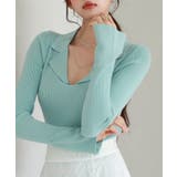 リブ編みポロネックニットプルオーバー | SAISON DE PAPILLON | 詳細画像18