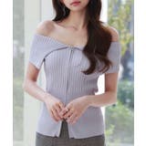 ラベンダー | ダブルジップオフショルダーニット | SAISON DE PAPILLON