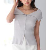 グレー | ダブルジップオフショルダーニット | SAISON DE PAPILLON