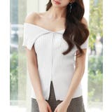 ホワイト | ダブルジップオフショルダーニット | SAISON DE PAPILLON