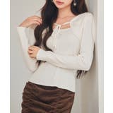 アイボリー | レイヤード風リブ編みニットトップス | SAISON DE PAPILLON