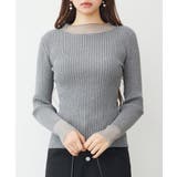 グレー | シアドッギング長袖リブニットトップス | SAISON DE PAPILLON