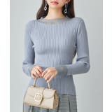 ブルーグレー | シアドッギング長袖リブニットトップス | SAISON DE PAPILLON