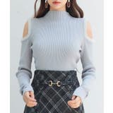 グレー | カットアウェイ・ショルダーボトルネックリブニット | SAISON DE PAPILLON