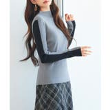 袖配色 ボトル・ネックリブニットプルオーバー | SAISON DE PAPILLON | 詳細画像30