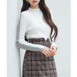 袖配色 ボトル・ネックリブニットプルオーバー | SAISON DE PAPILLON | 詳細画像42