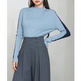 袖配色 ボトル・ネックリブニットプルオーバー | SAISON DE PAPILLON | 詳細画像11