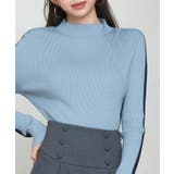 袖配色 ボトル・ネックリブニットプルオーバー | SAISON DE PAPILLON | 詳細画像12