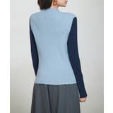 袖配色 ボトル・ネックリブニットプルオーバー | SAISON DE PAPILLON | 詳細画像4