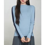 袖配色 ボトル・ネックリブニットプルオーバー | SAISON DE PAPILLON | 詳細画像7