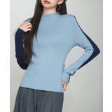 袖配色 ボトル・ネックリブニットプルオーバー | SAISON DE PAPILLON | 詳細画像8