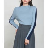 袖配色 ボトル・ネックリブニットプルオーバー | SAISON DE PAPILLON | 詳細画像10