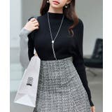 袖配色 ボトル・ネックリブニットプルオーバー | SAISON DE PAPILLON | 詳細画像23