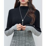 袖配色 ボトル・ネックリブニットプルオーバー | SAISON DE PAPILLON | 詳細画像25