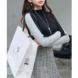 袖配色 ボトル・ネックリブニットプルオーバー | SAISON DE PAPILLON | 詳細画像16