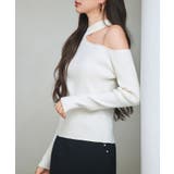 オブリーク・ネック風ニットトッブス | SAISON DE PAPILLON | 詳細画像3