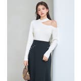 オブリーク・ネック風ニットトッブス | SAISON DE PAPILLON | 詳細画像6