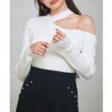 オブリーク・ネック風ニットトッブス | SAISON DE PAPILLON | 詳細画像8