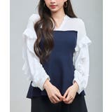 ネイビー | ニットビスチェドッキングペプラムブラウン | SAISON DE PAPILLON 