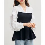 ニットビスチェドッキングペプラムブラウン | SAISON DE PAPILLON  | 詳細画像24 