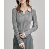 レイヤー配色カラーリブニット | SAISON DE PAPILLON | 詳細画像13