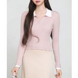 レイヤー配色カラーリブニット | SAISON DE PAPILLON | 詳細画像3