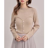 ベージュ | ビスチェ風リブ編みニットトップス | SAISON DE PAPILLON