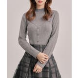 グレー | ビスチェ風リブ編みニットトップス | SAISON DE PAPILLON