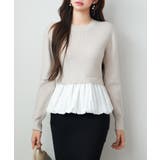 異素材フリルバルーンペプラムニットトップス | SAISON DE PAPILLON | 詳細画像10