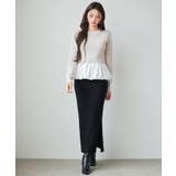 異素材フリルバルーンペプラムニットトップス | SAISON DE PAPILLON | 詳細画像13