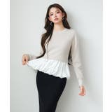 異素材フリルバルーンペプラムニットトップス | SAISON DE PAPILLON | 詳細画像14