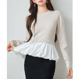 異素材フリルバルーンペプラムニットトップス | SAISON DE PAPILLON | 詳細画像16