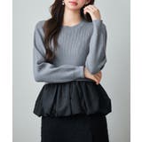 異素材フリルバルーンペプラムニットトップス | SAISON DE PAPILLON | 詳細画像3