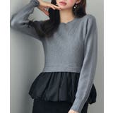 異素材フリルバルーンペプラムニットトップス | SAISON DE PAPILLON | 詳細画像4